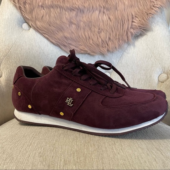 Ralph Lauren Shoes - ⭐️Host Pick!⭐️ Ralph Lauren Canonbury Burgandy Lace-Up Sneaker - Suede - Size 8